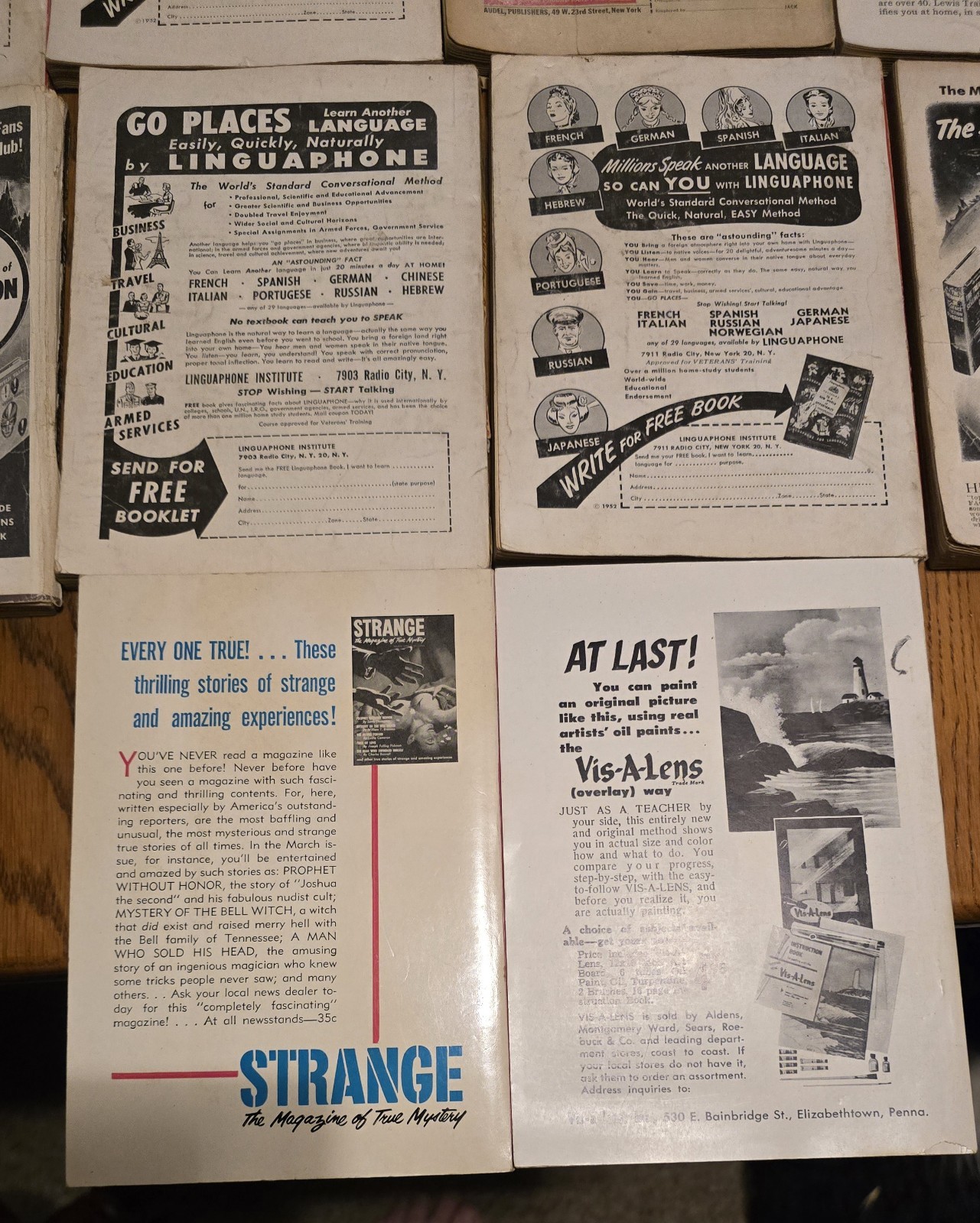 Lot of 10 Different Vintage 1950&rsquo;s Astounding Science Fiction Pulp Magazines