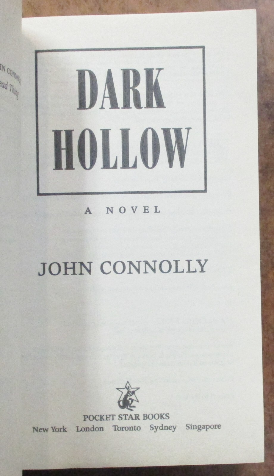 John Connolly « Dark Hollow » Paperback Book (2002) Series: Charlie Parker