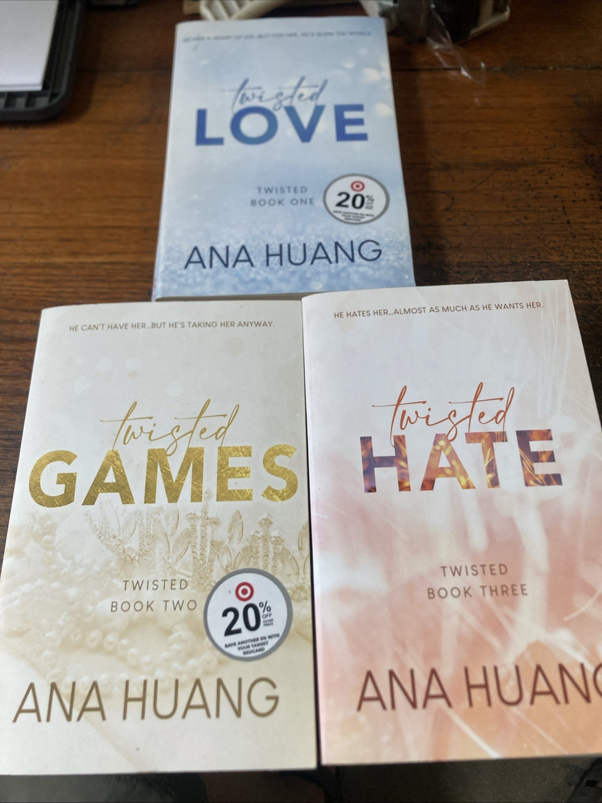 Ana Huang Twisted Book Series Lot of 3 Paperback Books Love Games Hate VGC