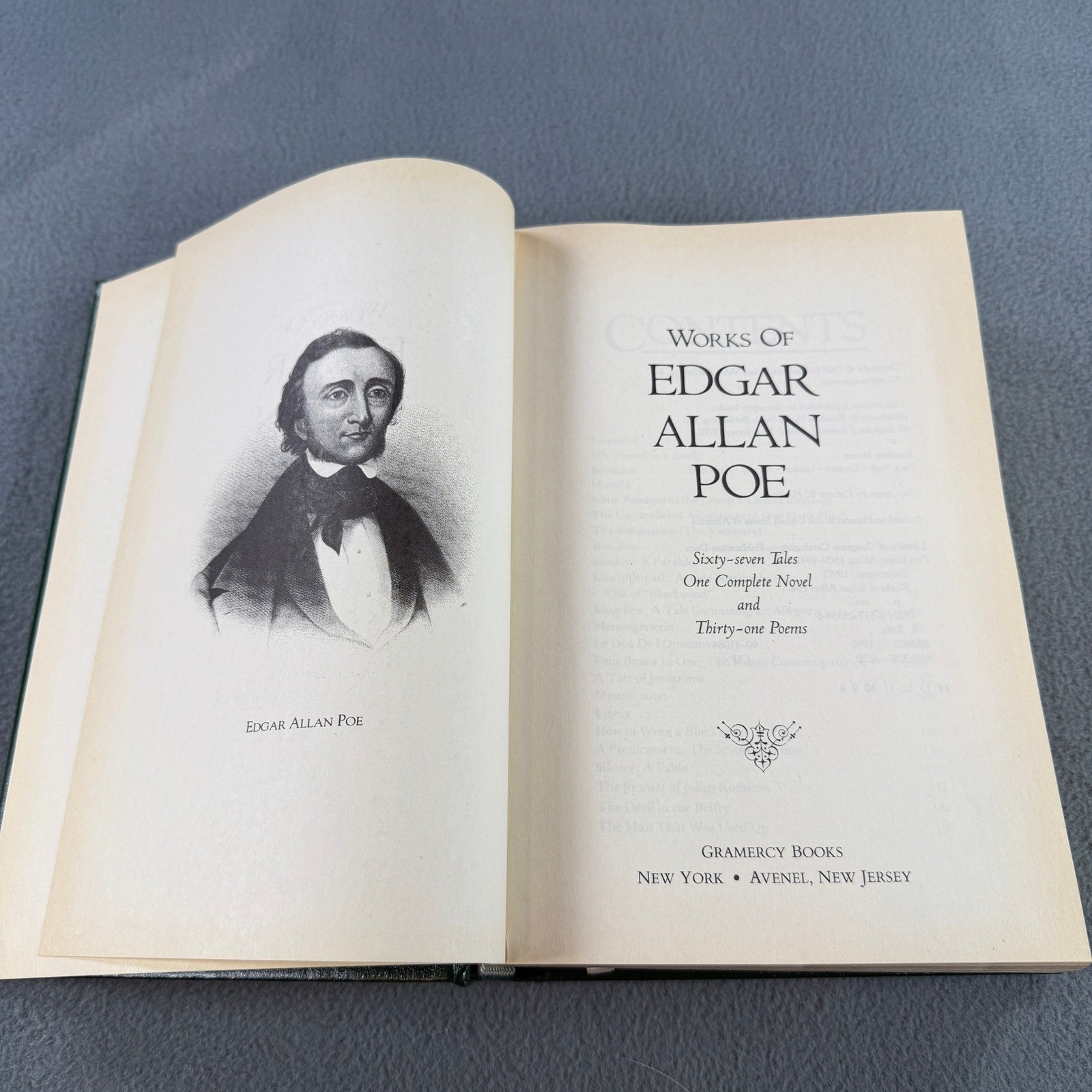 Edgar Allan Poe Selected Works Gramercy Literary Classics Green Gold Gilt Book