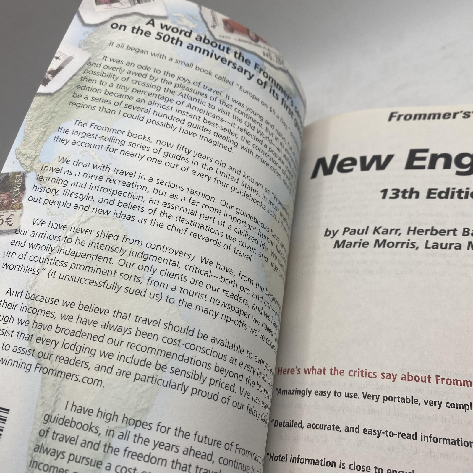 Frommer&rsquo;s New England 2006 Paul Karr Maroon PB Travel Guide Map USA Illustrated