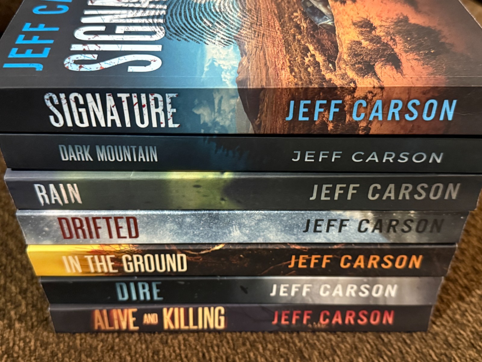 Lot Of 7 David Wolf Series (books 3 8 9 10 11 12 14) By Jeff Carson – paperbacks