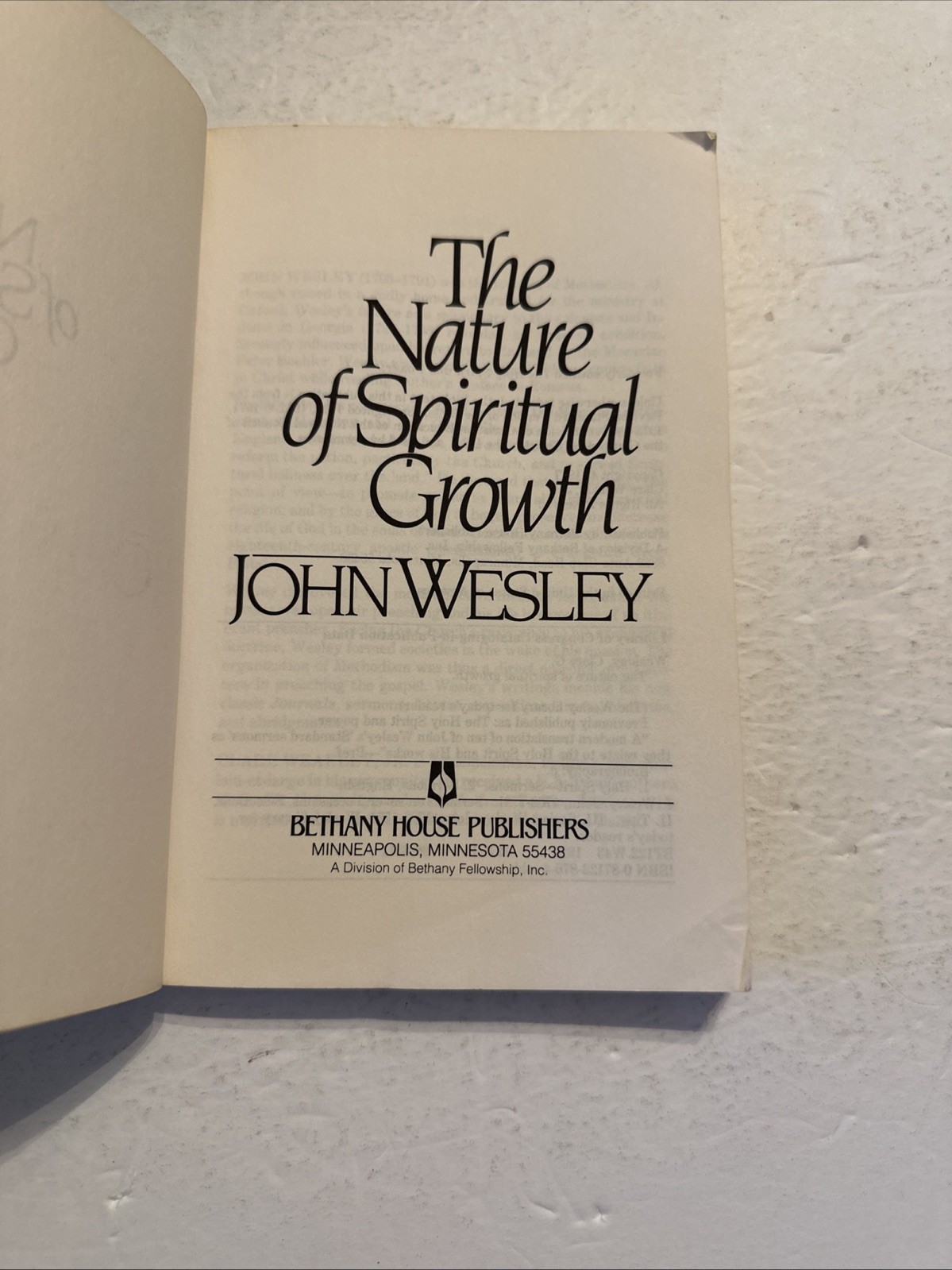 The Nature of Spiritual Growth John Wesley Library for Today&rsquo;s Reader 1977