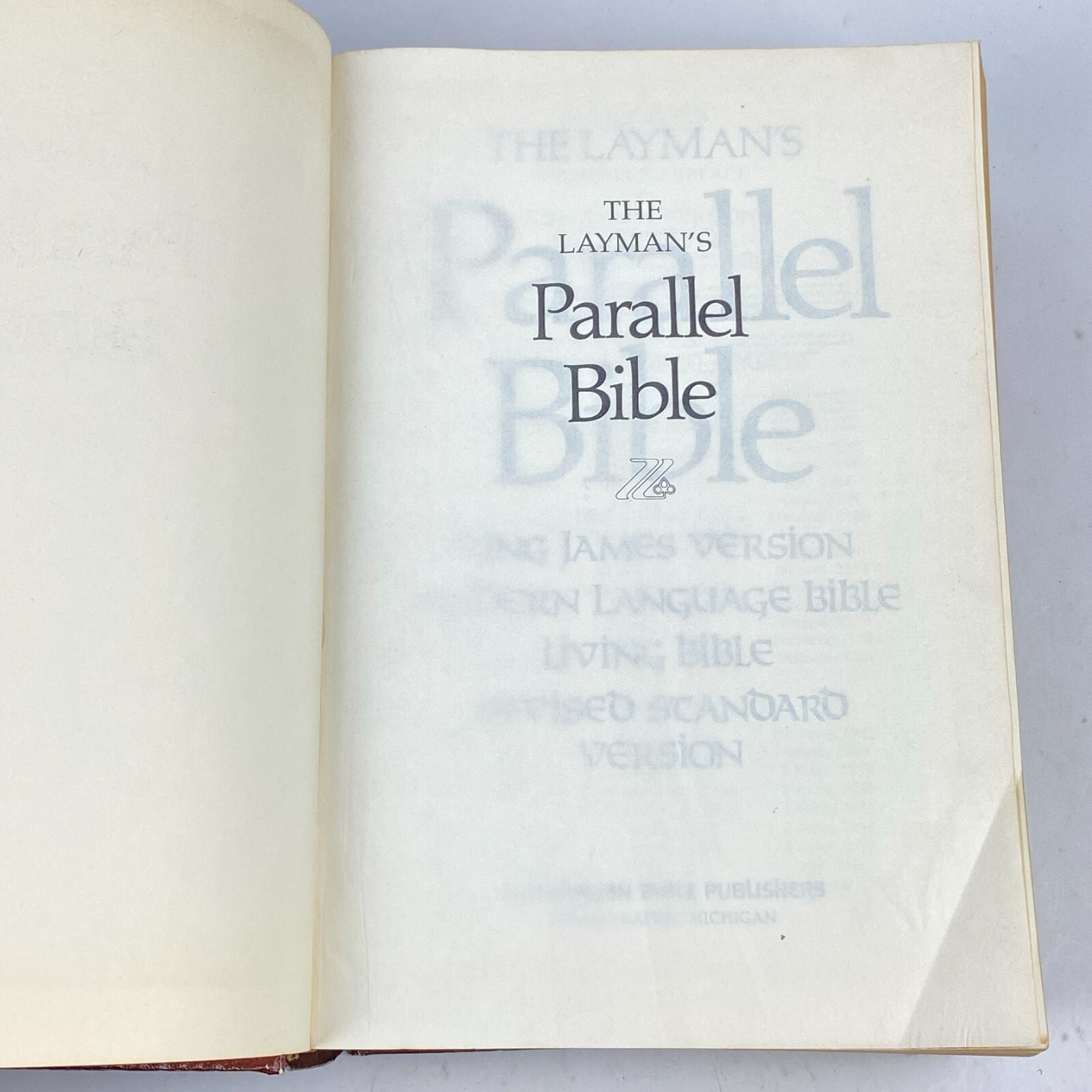 Layman&rsquo;s Parallel Bible KJV MLB Living Bible RSV Zondervan Hardcover 1973 VTG