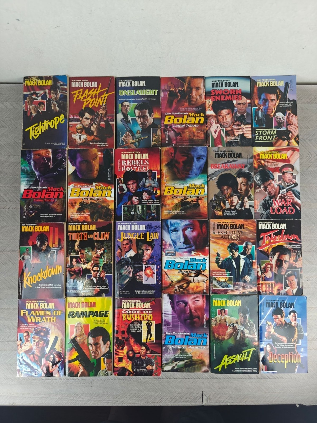 Don Pendleton&rsquo;s Mack Bolan Lot Of 44 Mass Market Paperbacks Vintage Action