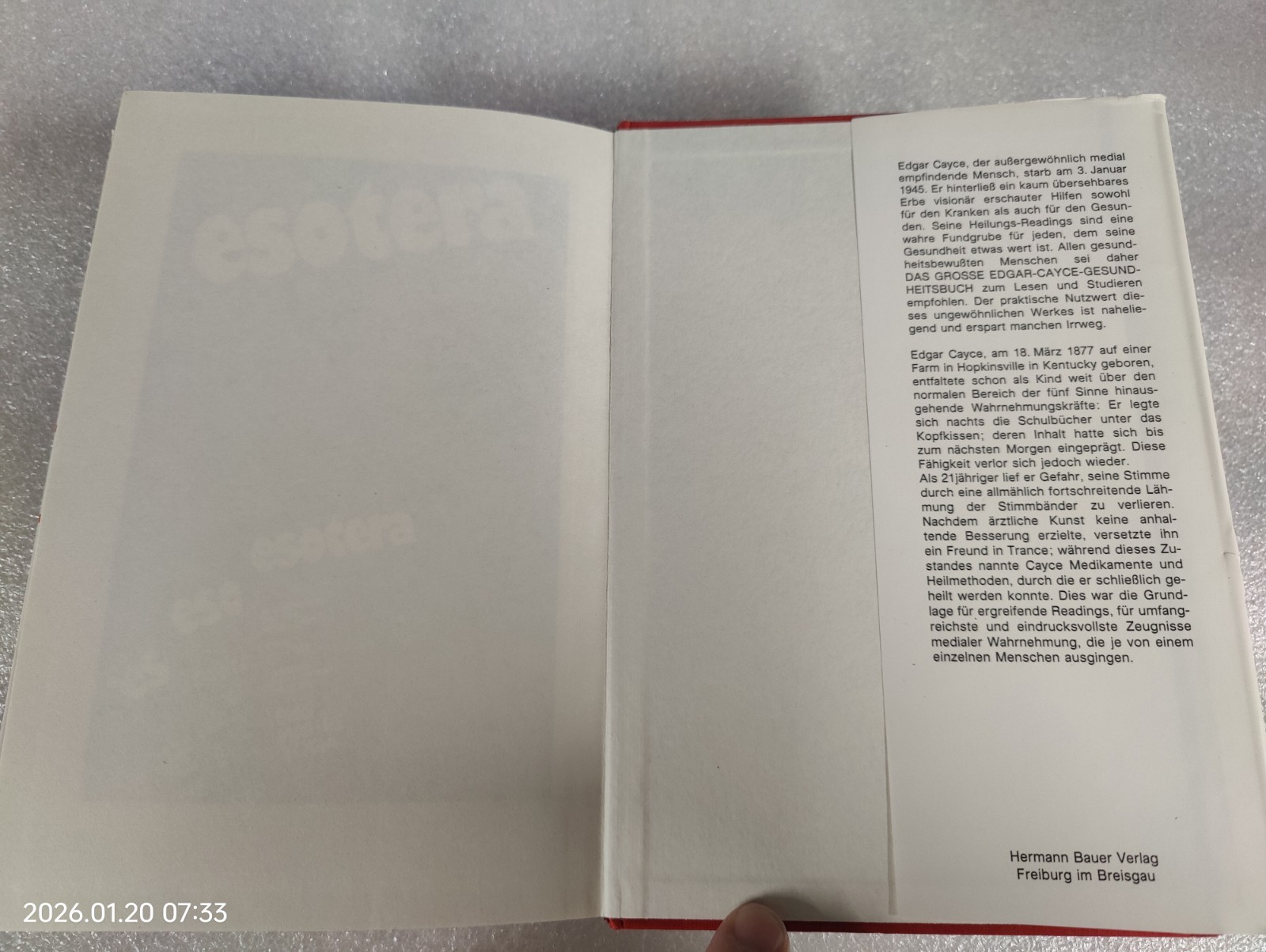 Das grosse Edgar-Cayce-Gesundheitsbuch 7th Edition « Auflage » 1986