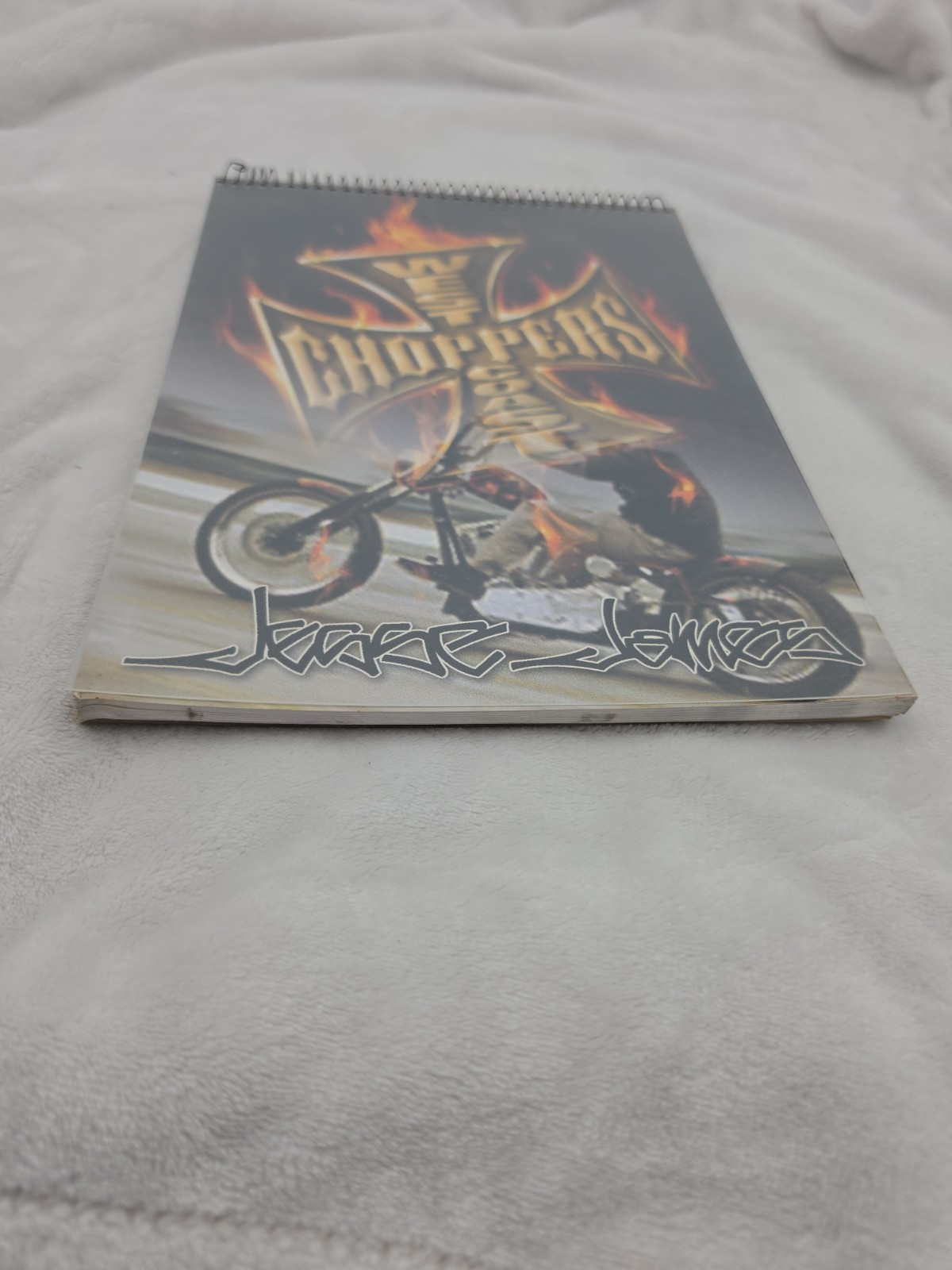 WEST COAST CHOPPERS JESSE JAMES MOTORCYCLE SPIRAL 12&Prime;X8.5&Prime; NOTE PAD NEW