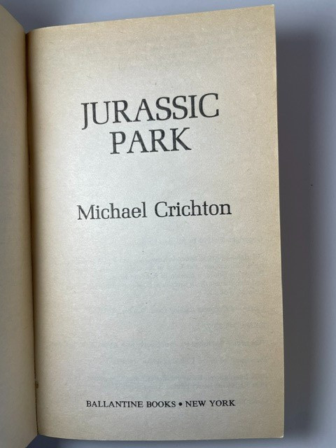 Jurassic Park (Paperback, 1991) Michael Crichton 1st Ballantine PB Print