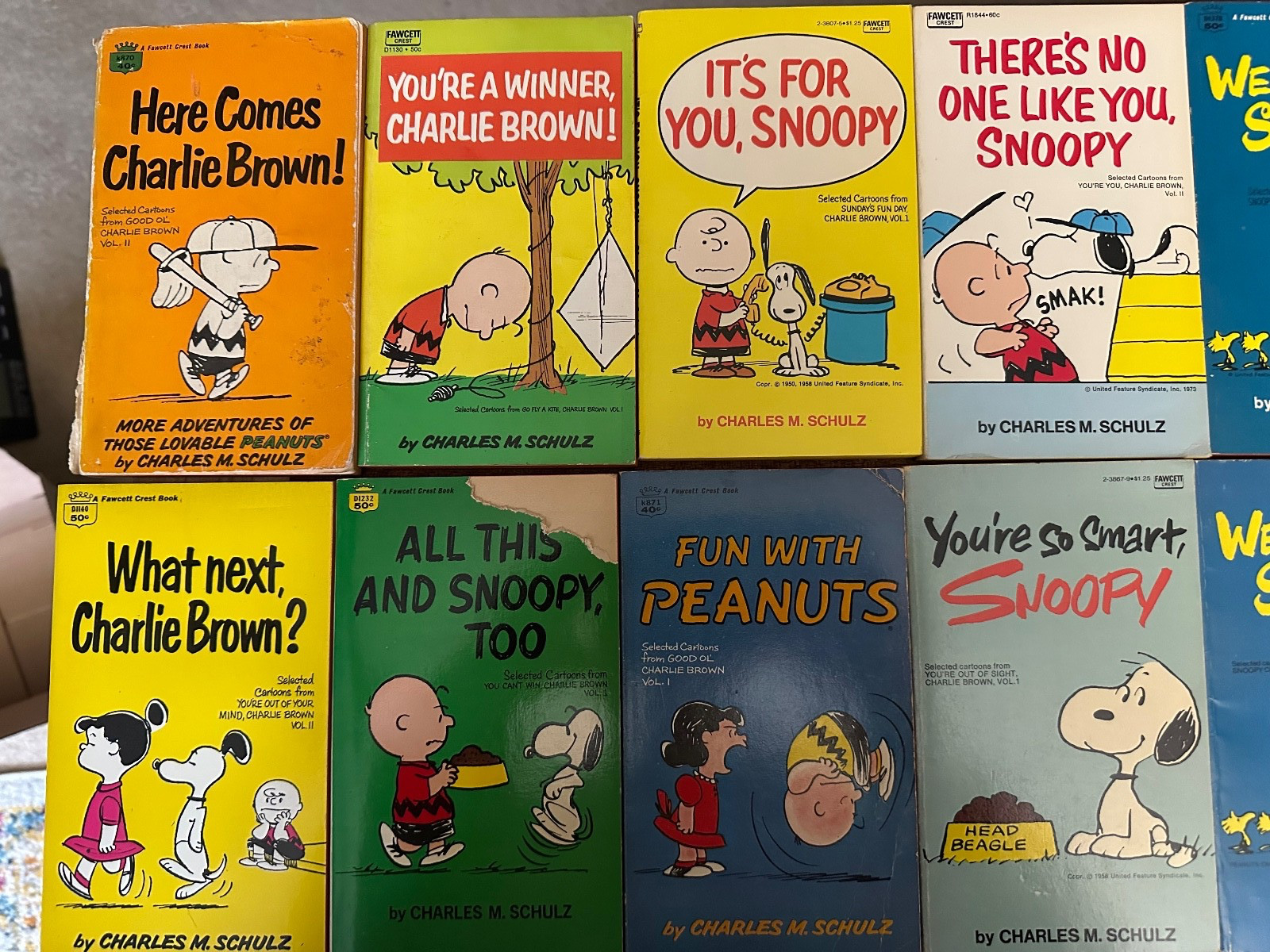 Peanuts Books (Lot of 14) Condition varies from Excellent to Fair (See photos)