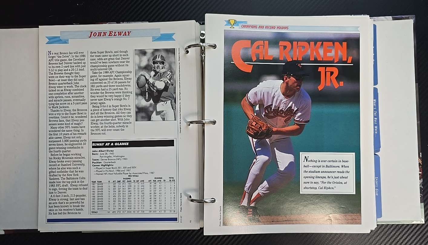 Vintage 1996 « Sports Pages: The Book For Sports Fans » Collector&rsquo;s Hardcover Bind
