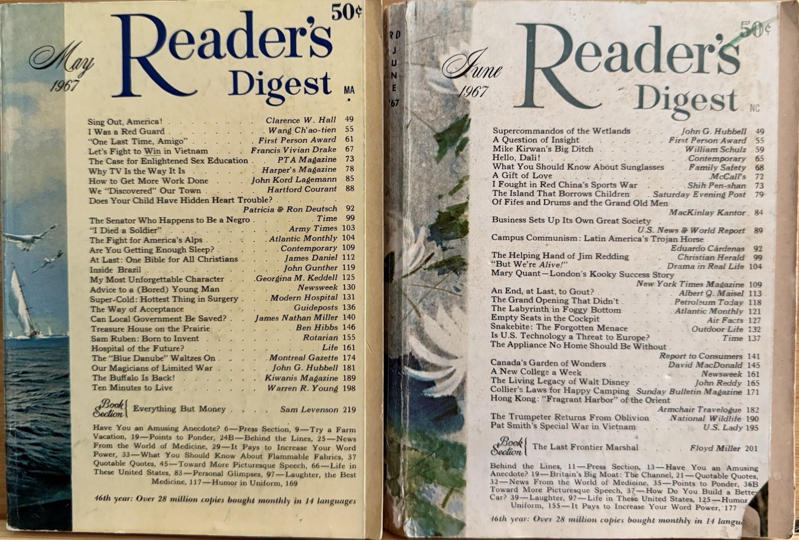 1967 May June (2) READER&rsquo;S DIGEST MAGAZINE Vintage Ageless Fun Short Stories