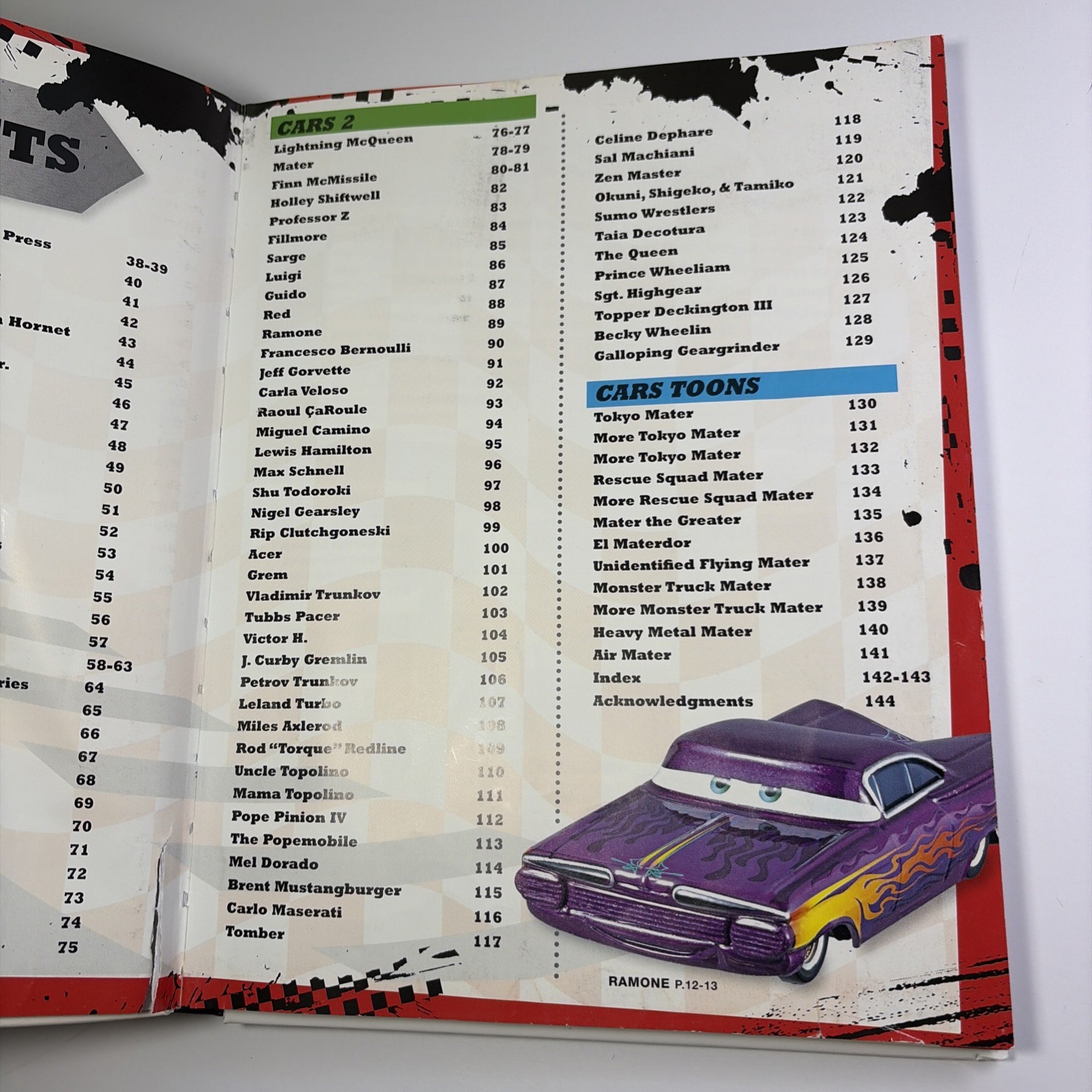 Disney Pixar Cars Character Encyclopedia MISSING Diecast Car And Poster