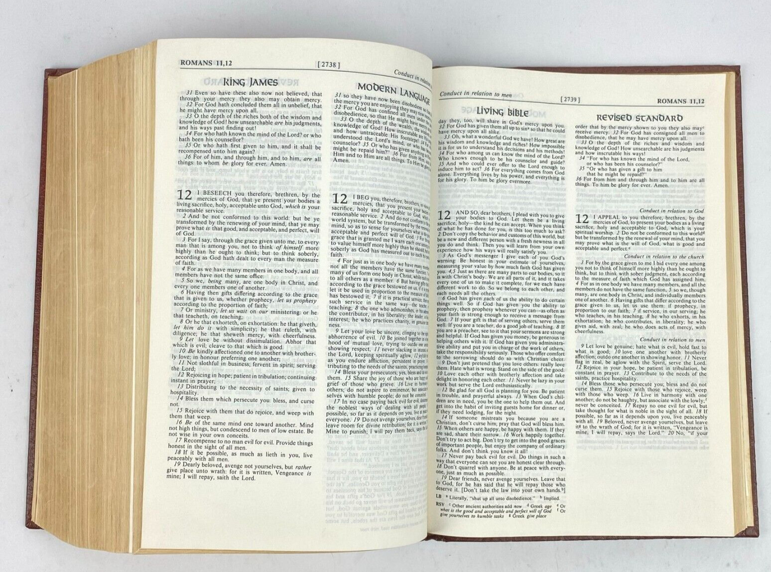 Layman&rsquo;s Parallel Bible KJV MLB Living Bible RSV Zondervan Hardcover 1973 VTG