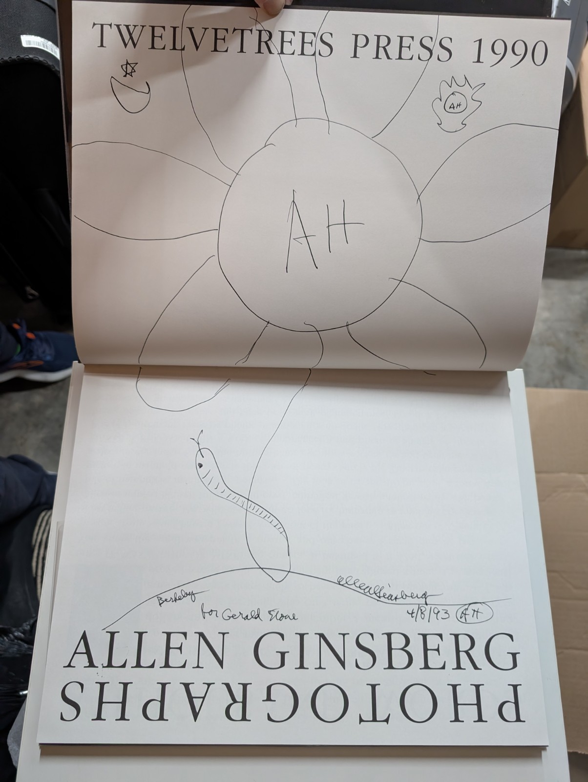 ALLEN GINSBERG – Photographs – (Twelvetrees Press, 1990) – Inscribed + drawing