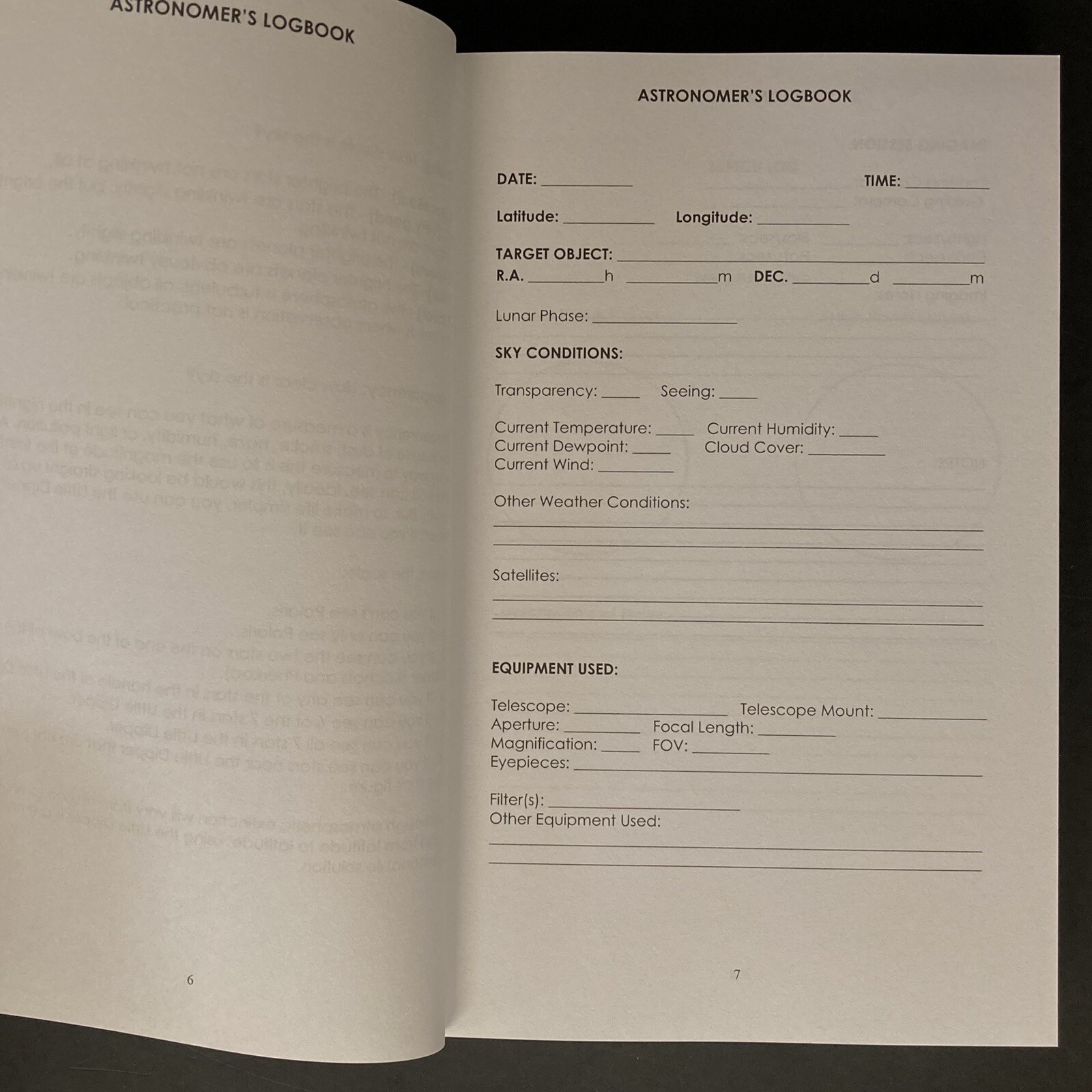 Astronomer&rsquo;s Logbook by J.T. Chevrier (2021, Trade Paperback) LN 328 pages