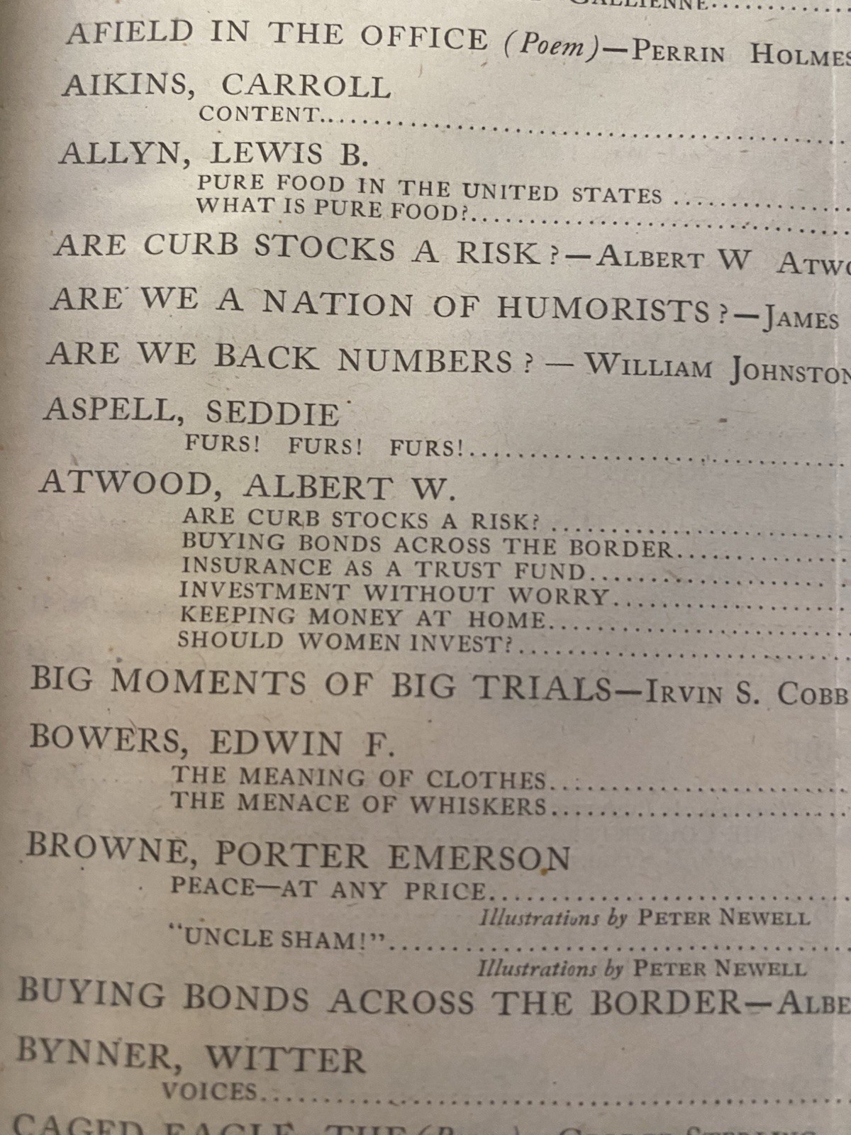 Hard Bound McClure&rsquo;S Magazine. Nov 1915 – April 1916. 6 Months 6 Magazines