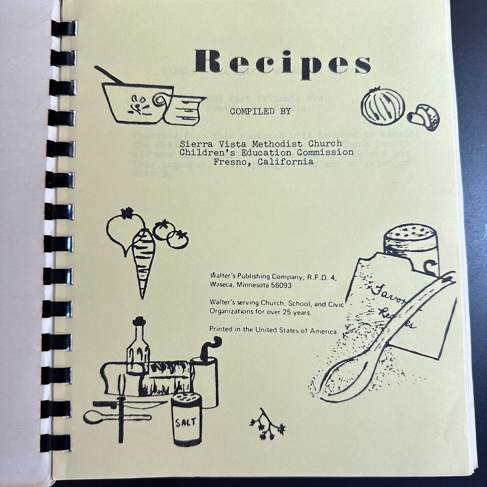Vintage Church Cookbook 144 Pages Fresno, CA « Our Favorite Recipes » 1972