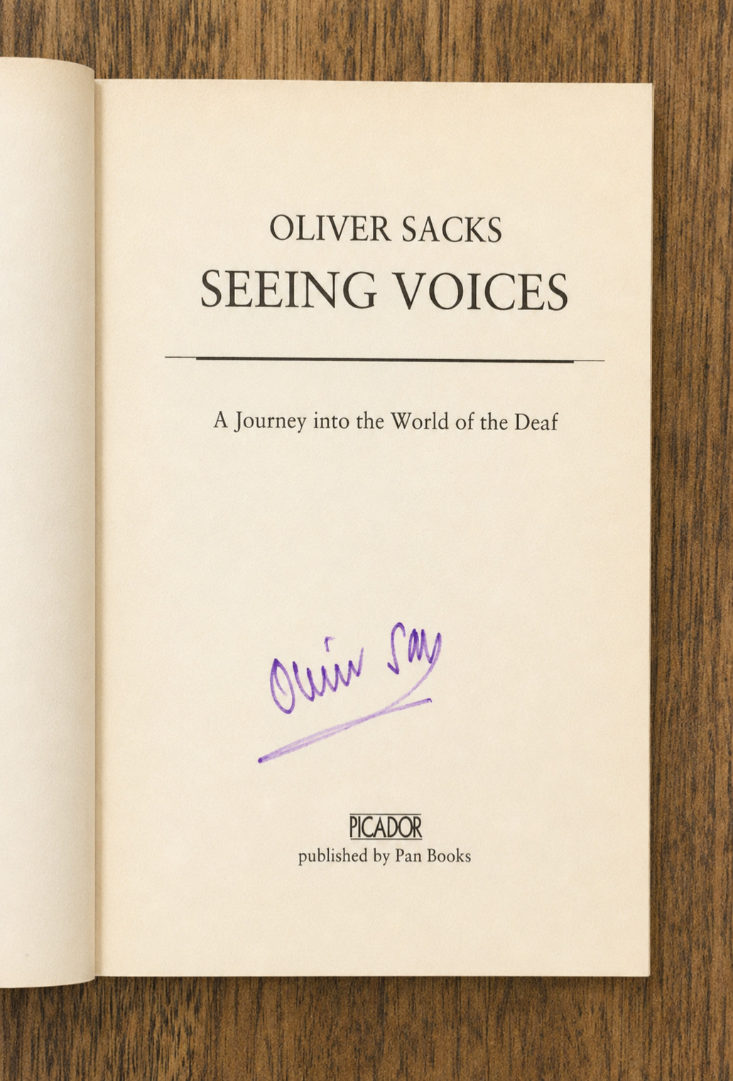 RARE (SIGNED) OLIVER SACKS (1933-2015): ‘Seeing Voices’ Vg Paperback, 1990