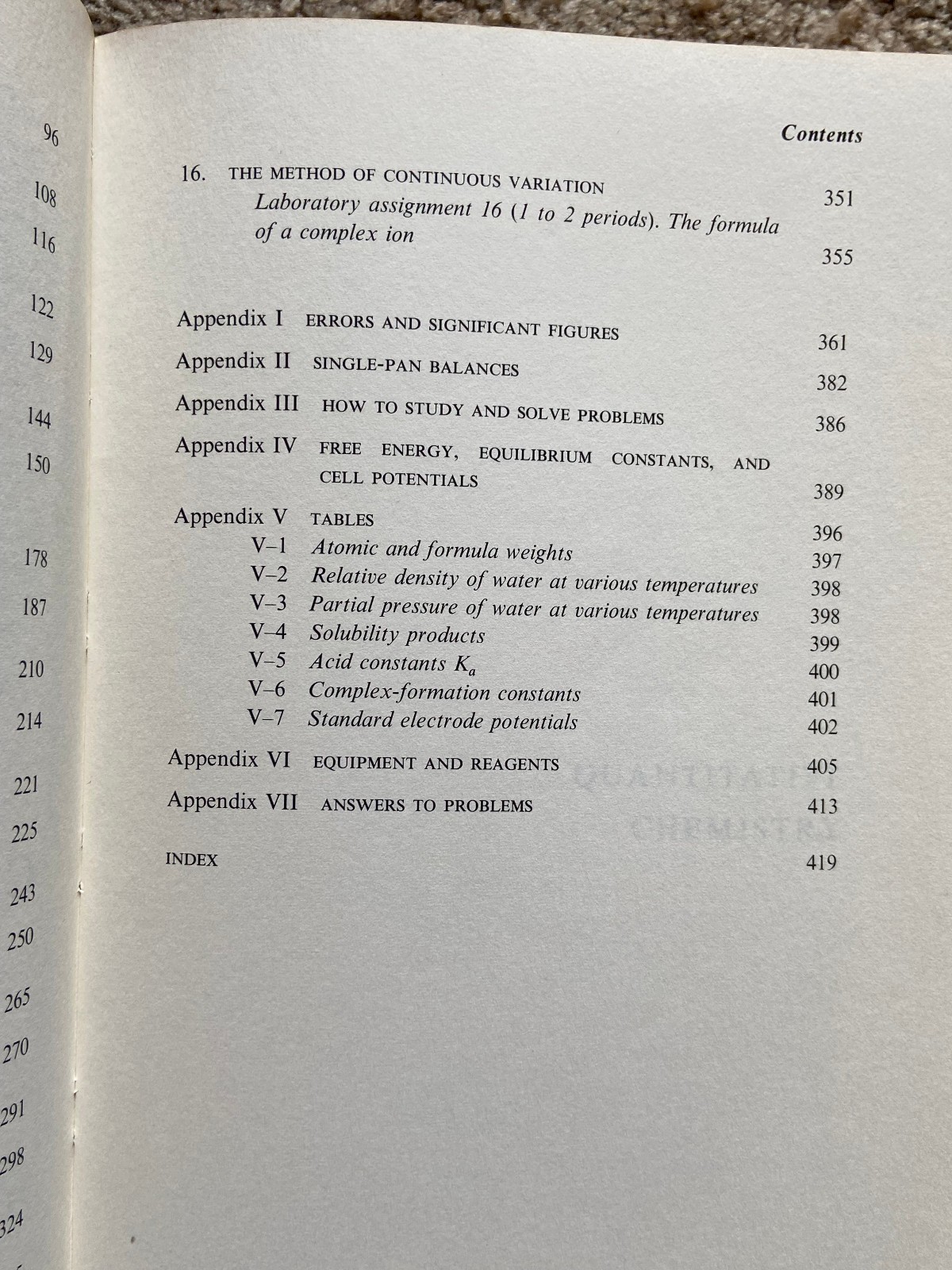 QUANTITATIVE CHEMISTRY: A Laboratory Text, Jurg Waser 1964 PB, 435 pages