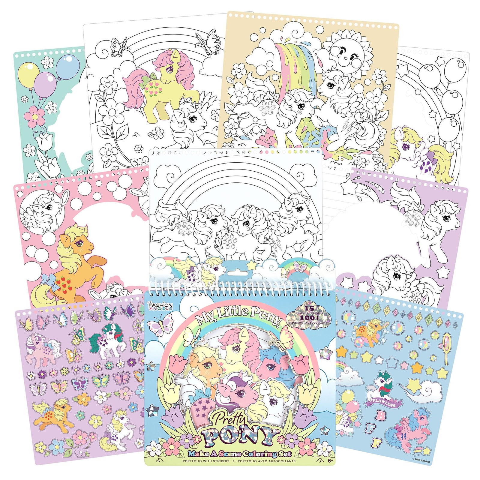 My Little Pony Pretty Pony Make a Scene Portfolio, Activity Book with 15 Sket…