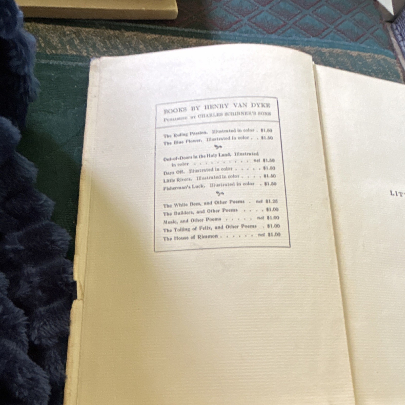 Henry Van Dyke Little Rivers HC Illus Inscribed Charles Scribner&rsquo;s Sons 1909