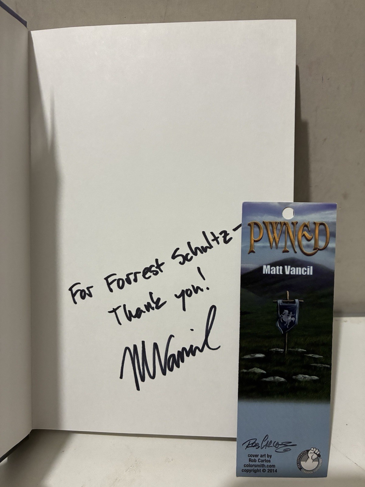 Pwned by Matt Vancil 2015 – SIGNED – Hardcover Dust Jacket – Very Good