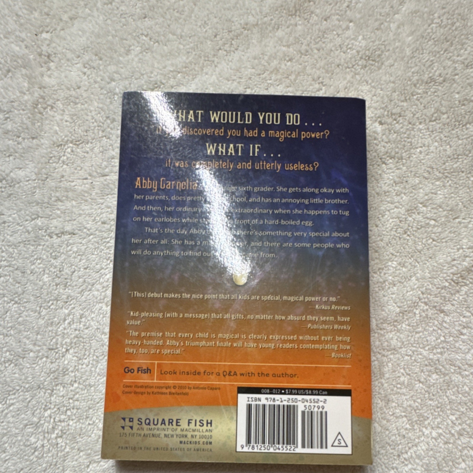 Abby Carnelia&rsquo;s Magical Power Paperback David Pogue Square Fish Ages 9-12 Fanta…
