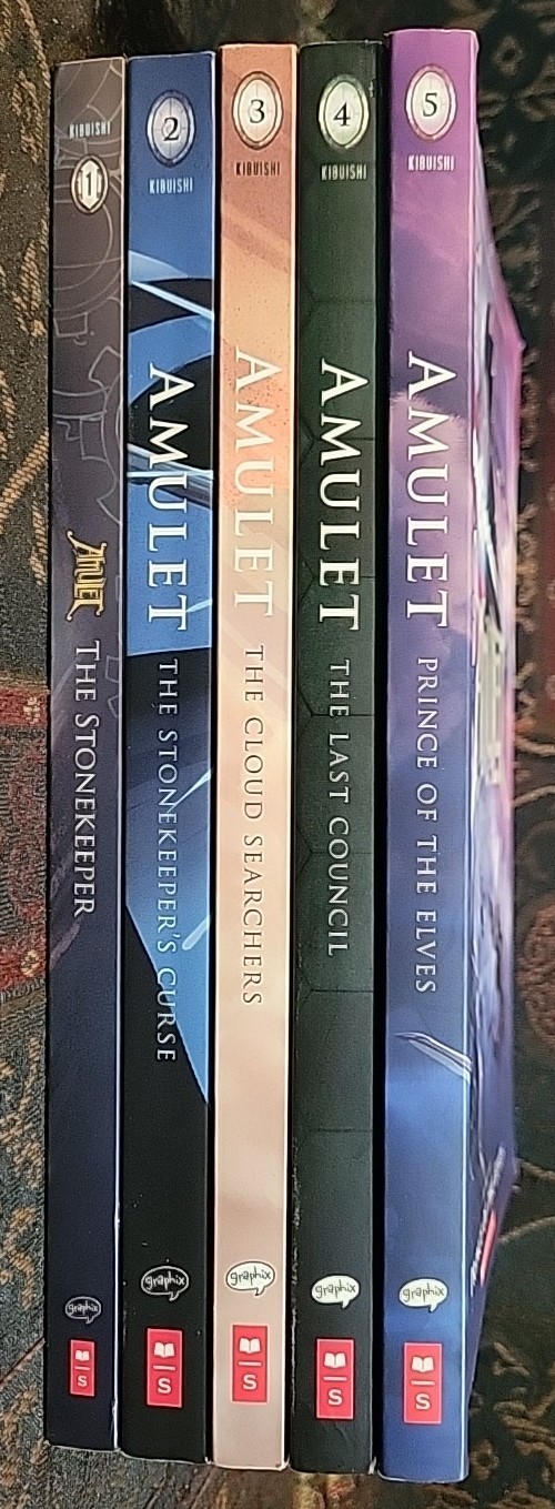Lot of 5 AMULET Books #1-5 Set by Kazu Kibuishi Graphic Novels