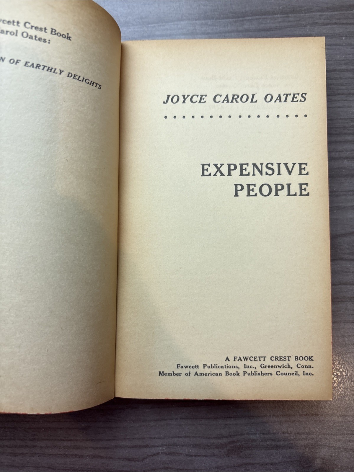 Expensive People pb Joyce Carol Oates 2nd Fawcett Print 4/70 ID:84053