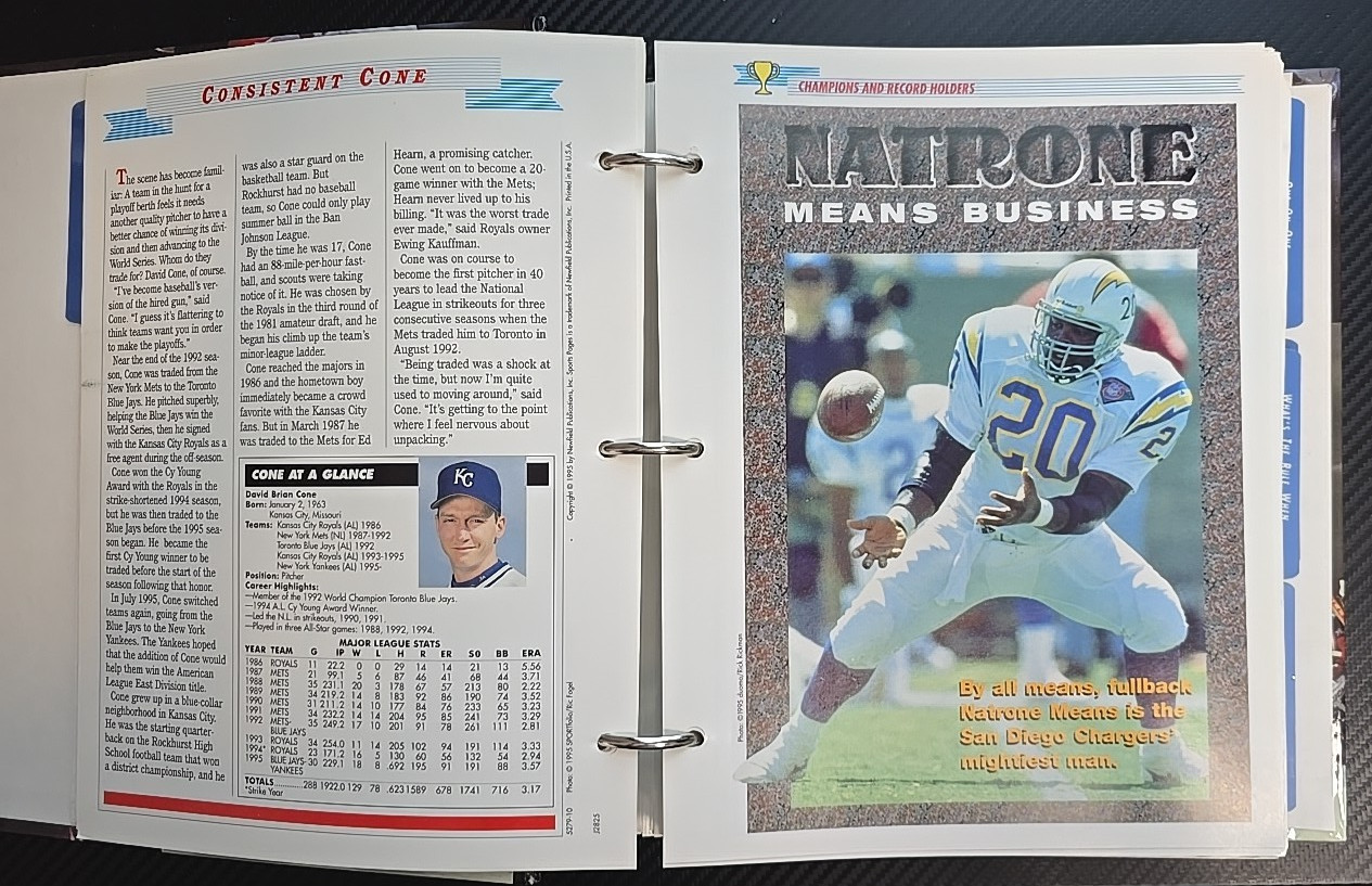 Vintage 1996 « Sports Pages: The Book For Sports Fans » Collector&rsquo;s Hardcover Bind