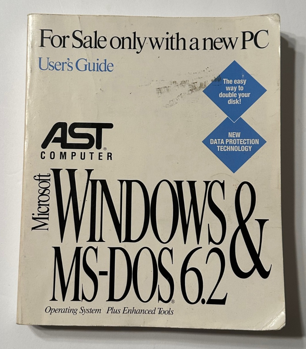 RARE: 1993 « AST Computer » branded – Windows & MS-Dos 6.2 User Guide – Book ONLY