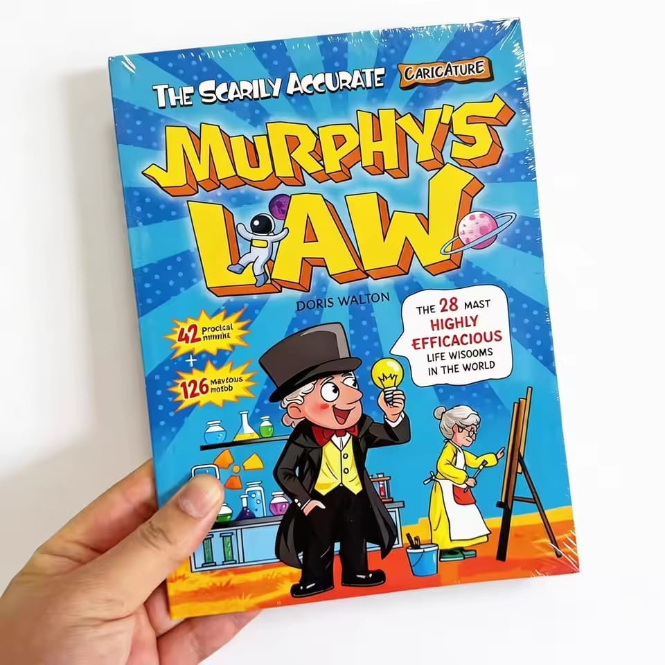Murphy&rsquo;s Law Book Funny Gift Hardcover Cartoon Humor Novelty Collectible