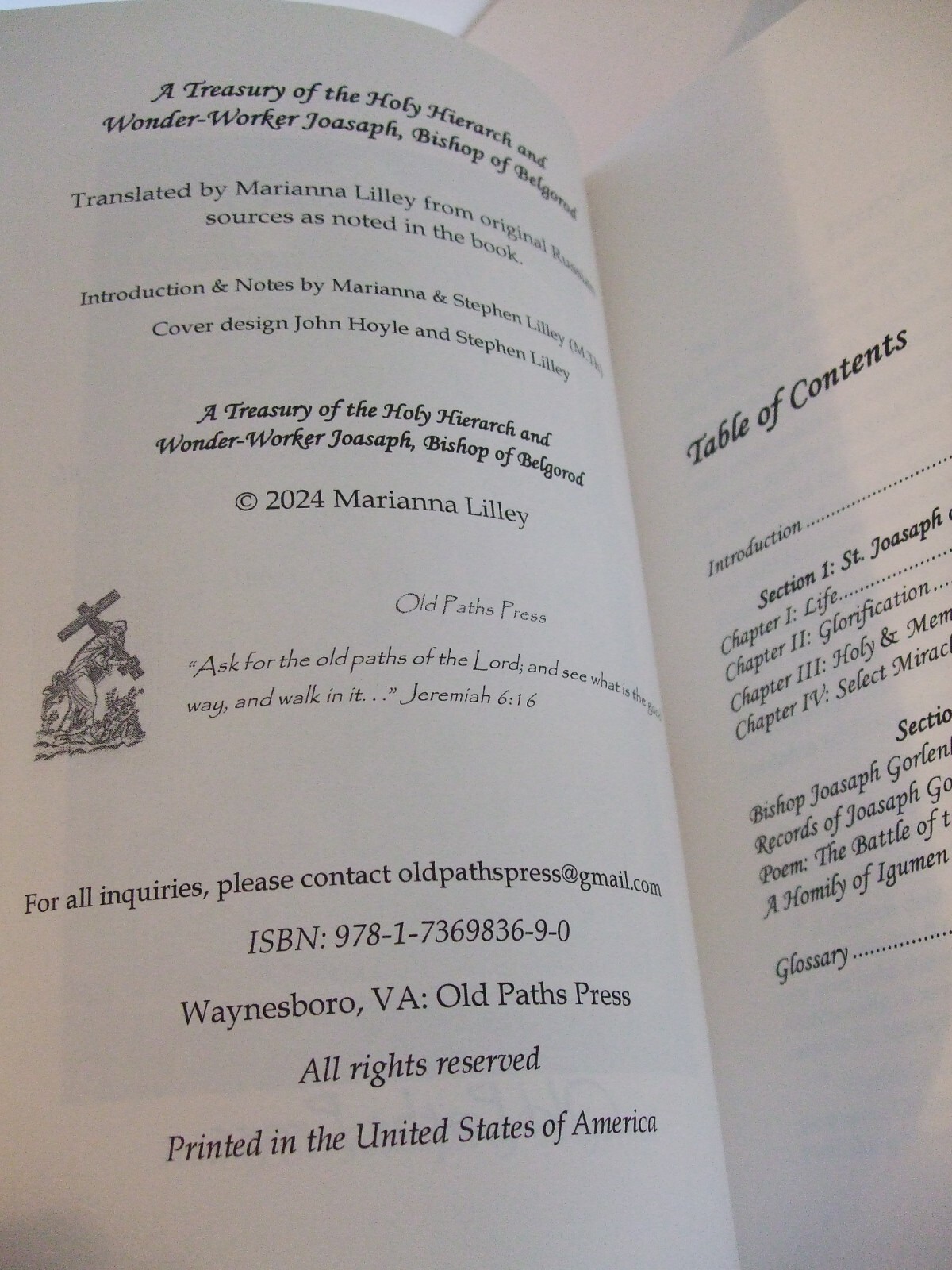 Treasury of St. Joasaph of Belgorod. Life, etc. Orthodox Newly Translated SALE
