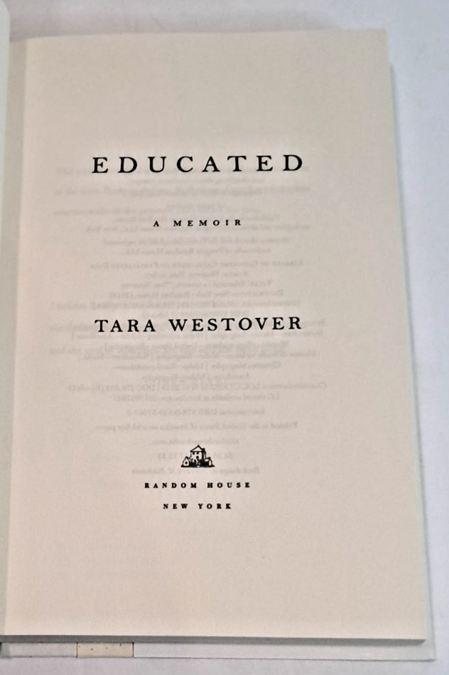 &lsquo;Signed&rsquo; Educated by Tara Westover (2018) 1st Edition Hardcover SHELF