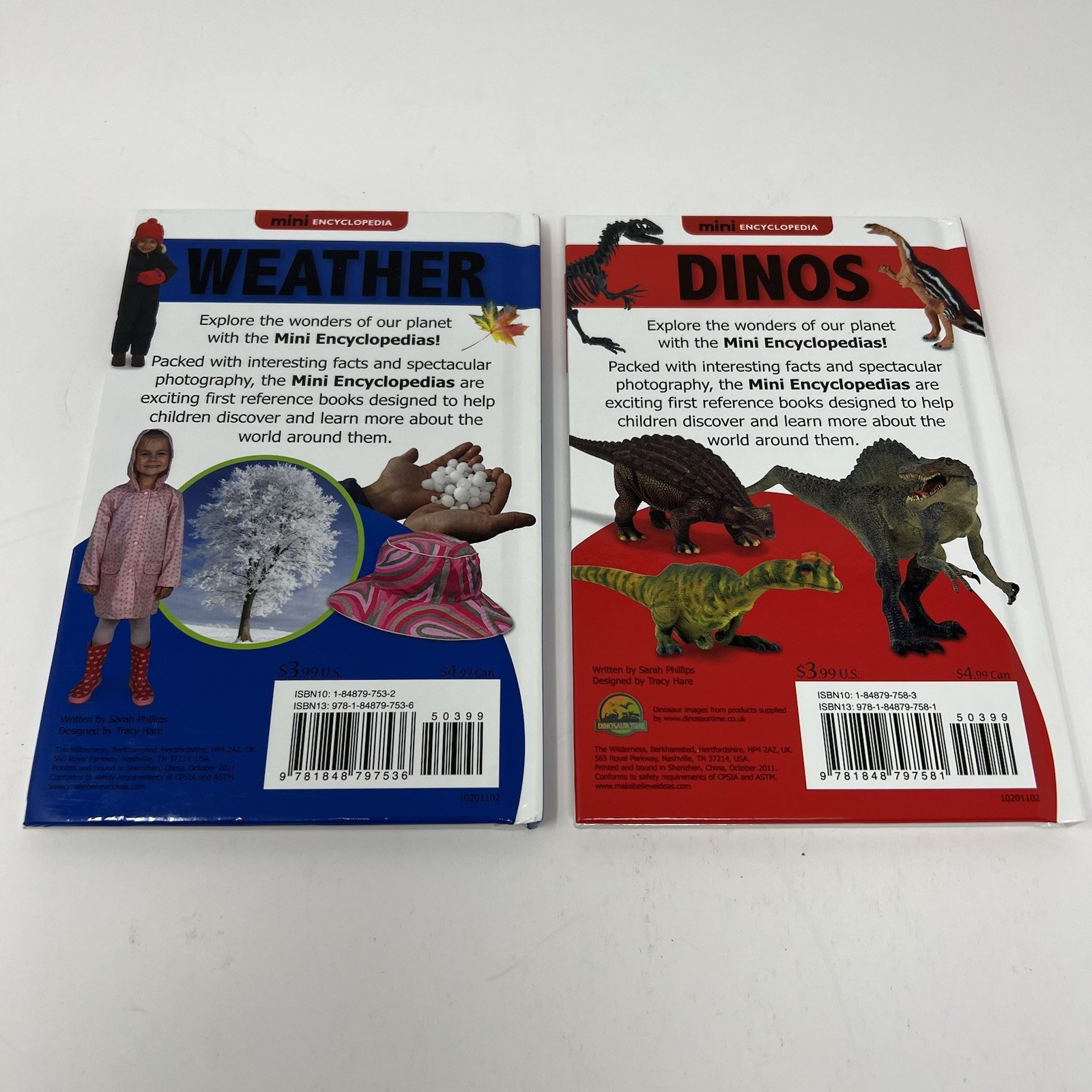 Children&rsquo;s Mini Encyclopedia Lot of 2 Weather Dino&rsquo;s New