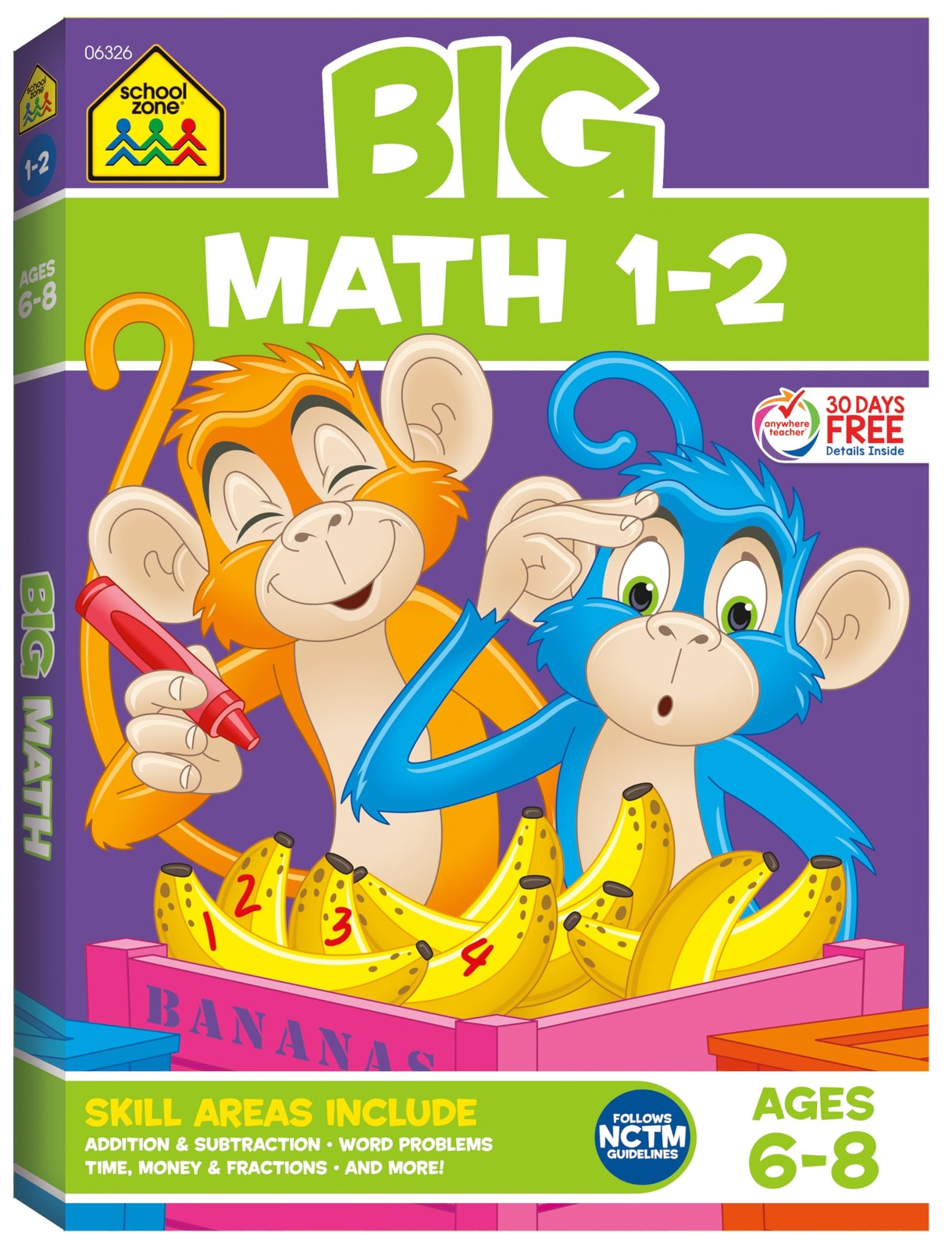 School Zone – Big Math 1-2 Workbook – 320 Pages, Ages 6 to 8, 1st Grade, 2nd…