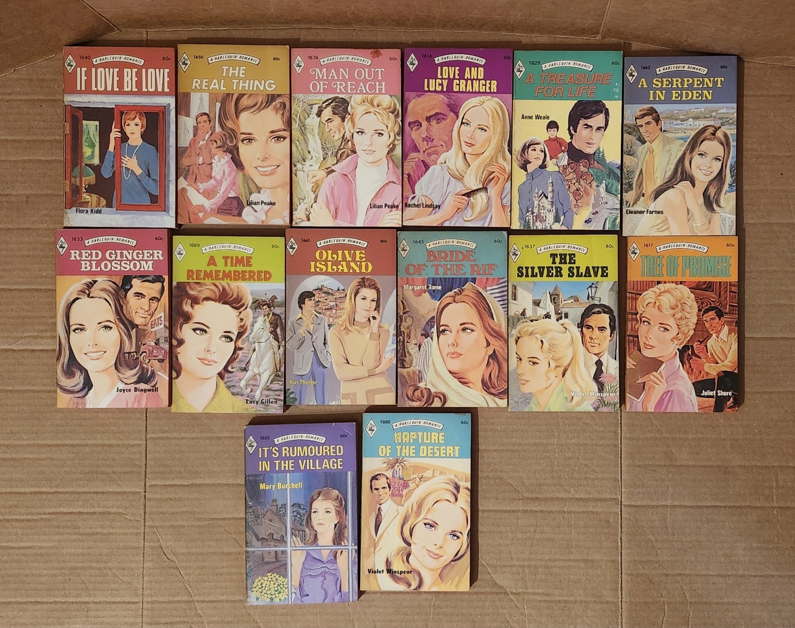 Harlequin Romance Set Of 43 Paperbacks Books Series 1600 Vintage 1972-73