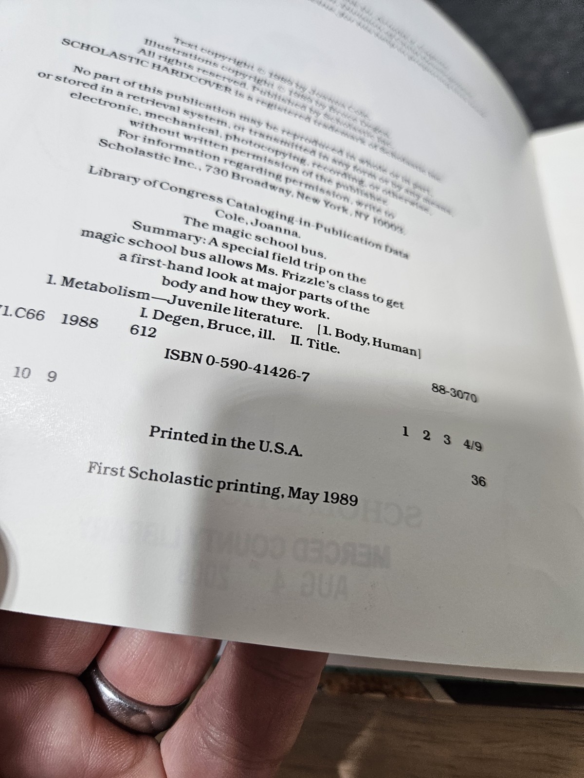 1989 FIRST PRINT – The Magic School Bus: Inside the Human Body by Joanna Cole
