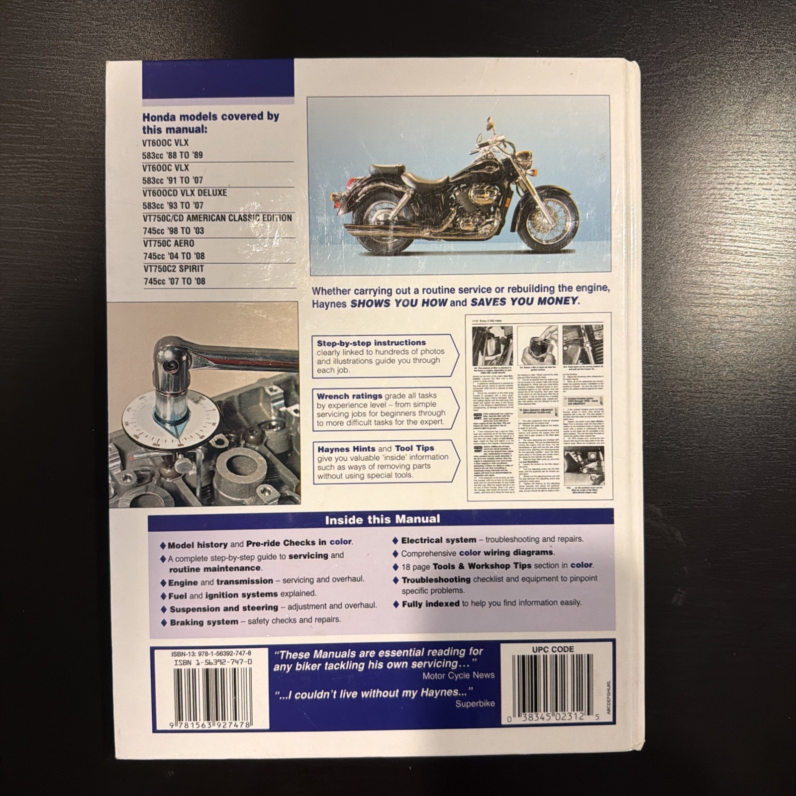 Honda Shadow VT600 And 750 : &rsquo;88 To &rsquo;08 by Max Haynes (2009, Hardcover)