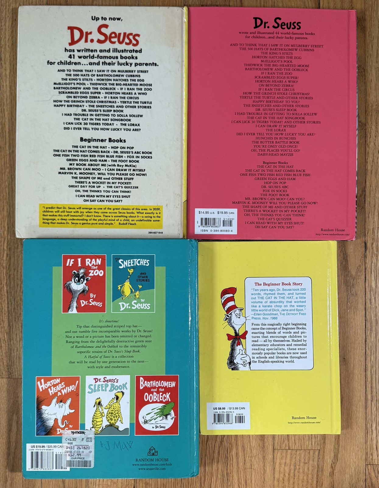 Lot 4 Vintage DR SUESS books McElligot&rsquo;s Pool Cat&rsquo;s Quizzer Did I Ever Tell You
