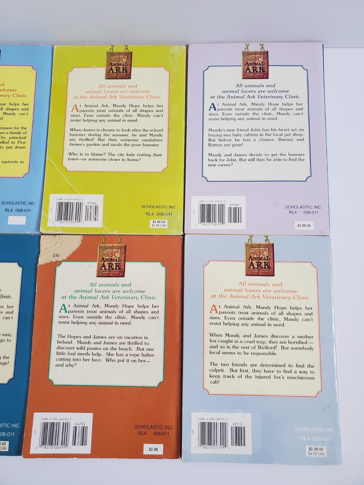 Animal Ark Ben M. Baglio Lot of 12 Children&rsquo;s Chapter Books Paperback