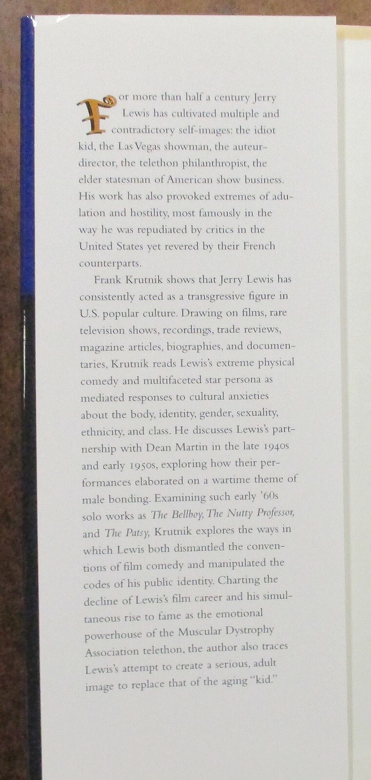 « Inventing Jerry Lewis » Hardcover Book (2000) Frank Krutnik – First Edition