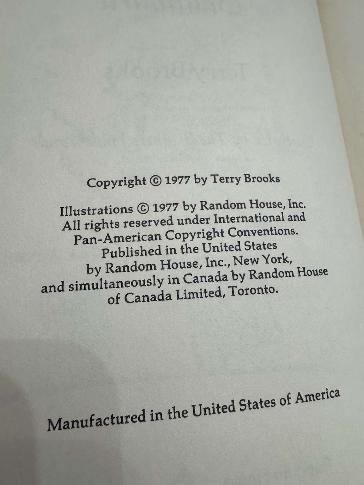 Terry Brooks / The Sword of Shannara 1977 BCE HB HC DJ