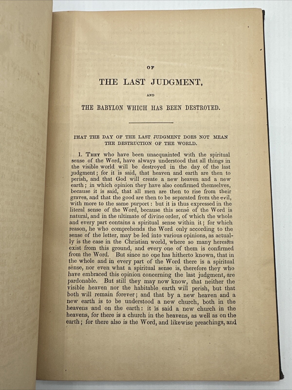 Last Judgement Emanuel Swedenborg 1868 Hardcover 103 Pages