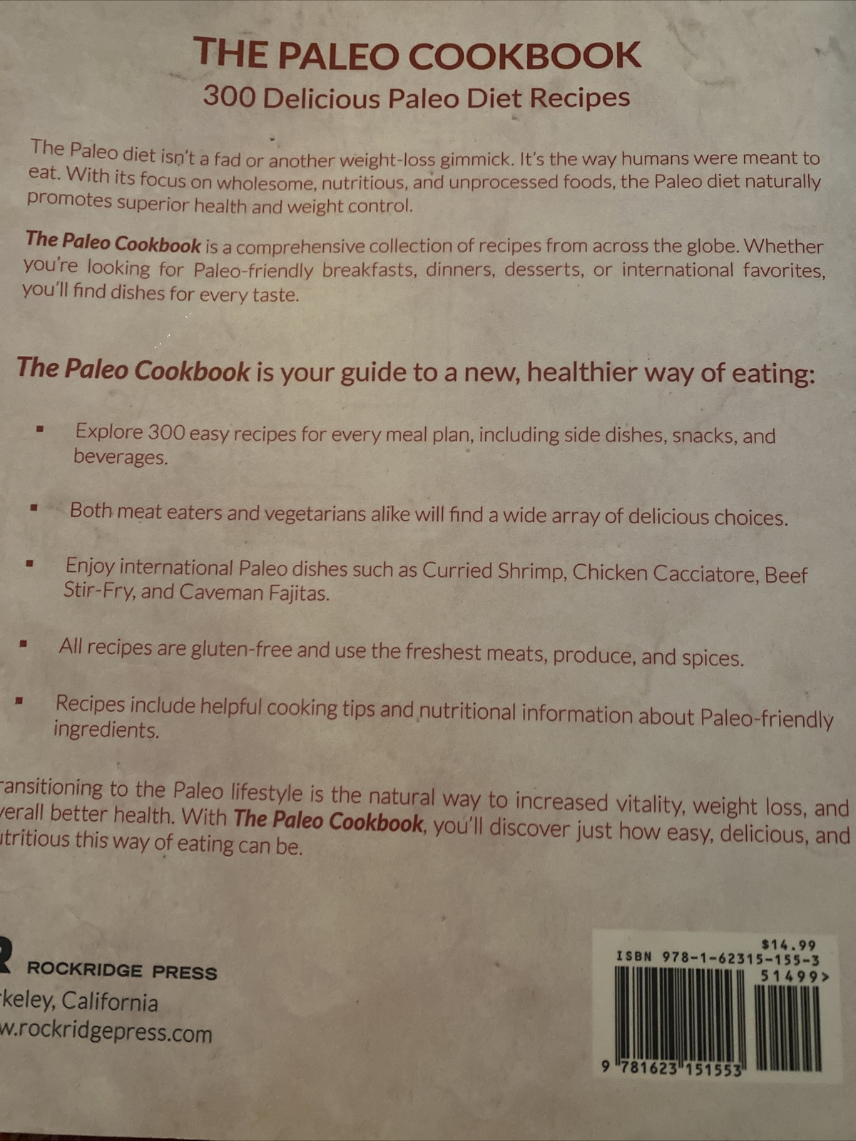 The Paleo Cookbook 300 Delicious Paleo Diet Recipes Rockridge Press Staff