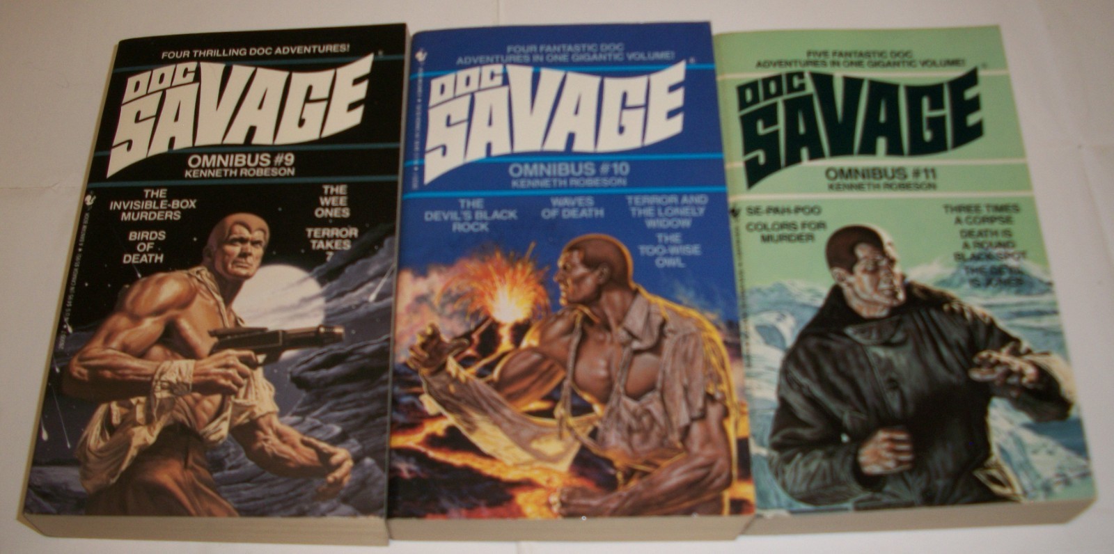 Doc Savage Omnibuss Book Lot of 9 Books #1, 2, 3, 8, 9, 10, 11, 12, & 13