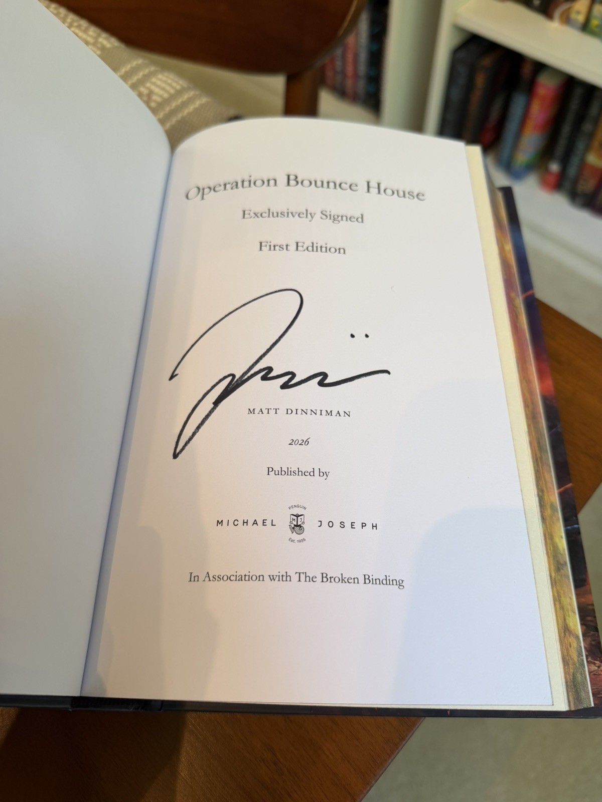 HAND SIGNED Broken Binding Operation Bounce House Matt Dinniman