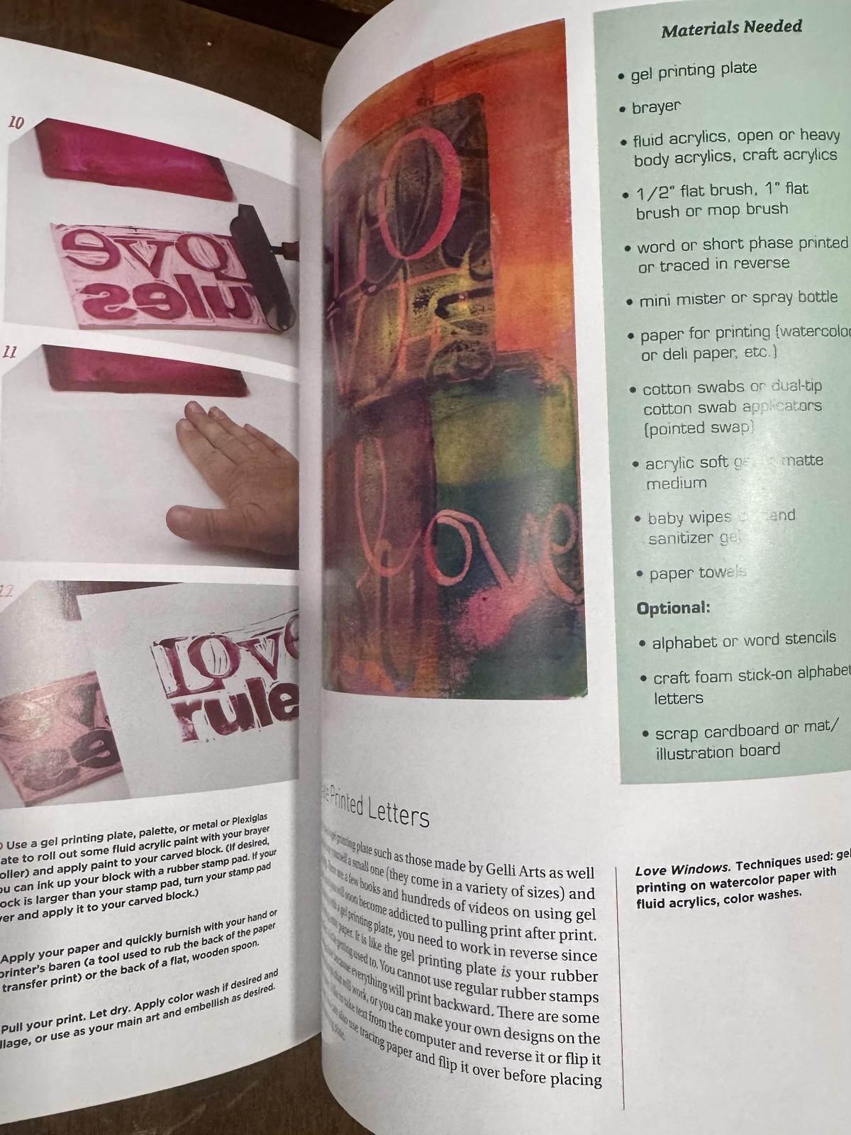 painted word mixed media lettering book art journaling typography collage