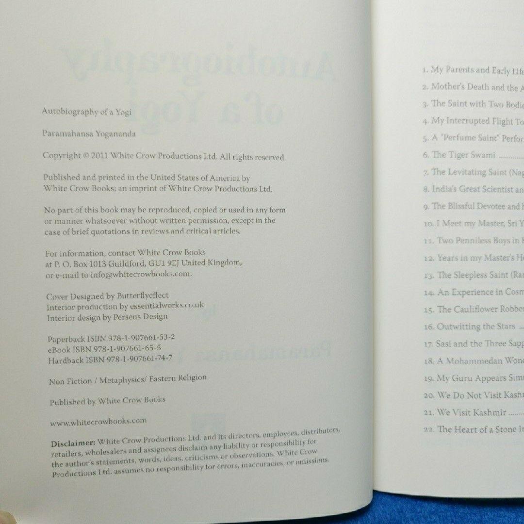 Paramahansa Yogananda Autobiography Of A Yogi White Crow Books Blue Paperback