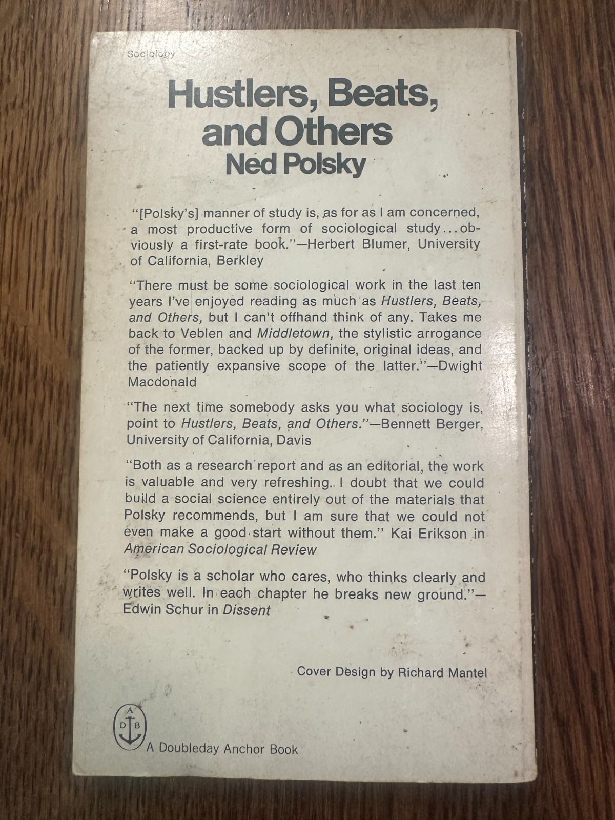 Hustlers, Beats and Others by Ned Polsky 1969 PB BILLIARDS POOL SOCIOLOGY